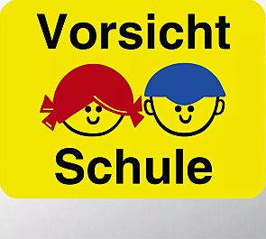Hinweisschild: Vorsicht Schule