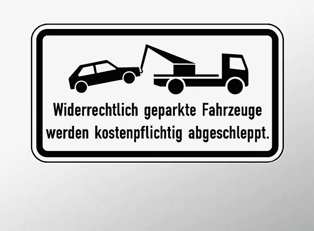 Verkehrszeichen: Widerrechtlich geparkte Fahrzeuge