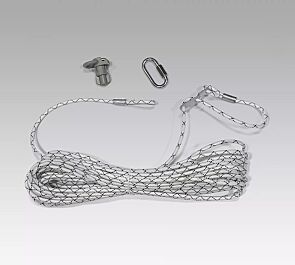 Hissseil für außenliegende Hissvorrichtung inkl. Seilkupplung und Fahnenbefestigung