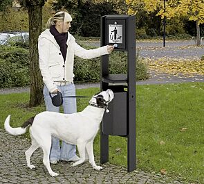 <div id="container" class="container">Hundetoilette COVENTRY mit achteckigem Abfallbehälter, zum Einbetonieren, in RAL 7016 anthrazitgrau</div>