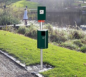 <div id="container" class="container">Hundetoilette MANETO, mit Pfosten zum Einbetonieren (siehe Zubehör), in moosgrün ähnlich RAL 6005</div>