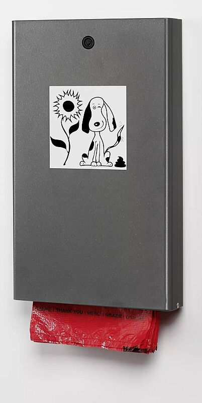 hundetoilette-maneto__shoKAT0052432 Hundekotbeutelspender MANETO, zur Wandbefestigung, in eisenglimmer ähnlich DB 703