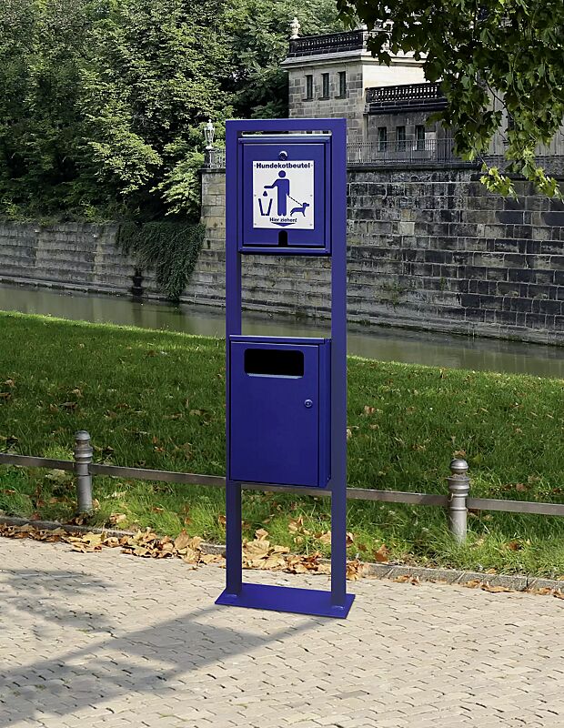 Hundetoilette RETRIEVER, zum Aufdübeln, in RAL 5002 ultramarinblau