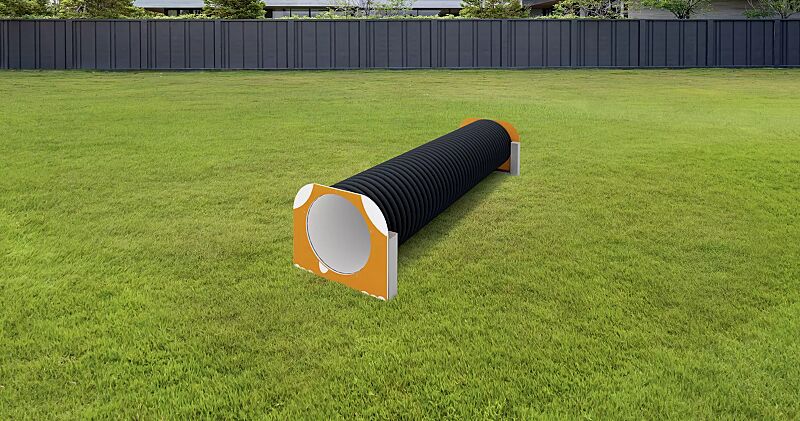 hundetunnel-veikko__shoKAT0071481 Hundetunnel VEIKKO, Kunststoffpaneele in daliengelb ähnlich RAL 1033 und RAL 9003 signalweiß