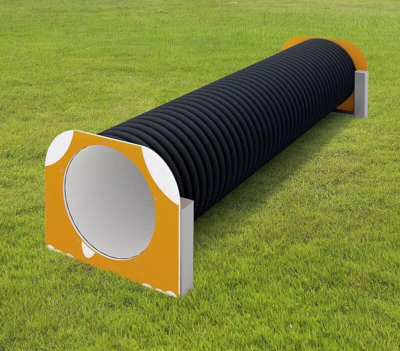 Hundetunnel VEIKKO, Kunststoffpaneele in daliengelb ähnlich RAL 1033 und RAL 9003 signalweiß