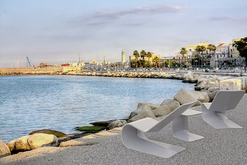 liegebank-clip__shoKAT0059580 Liegebank CLIP und Tisch CLIP zum freien Aufstellen, aus UTC®-Beton in weiß