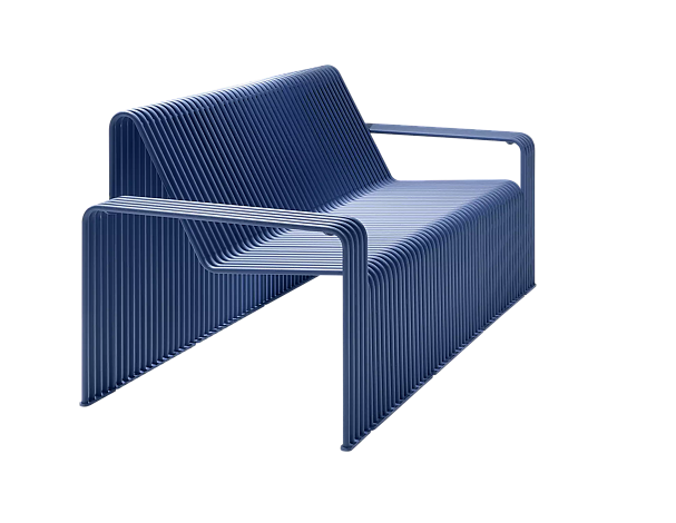 Lounge Couch ANZIO, 3-Sitzer, Breite 1980 mm, in RAL 5023 fernblau