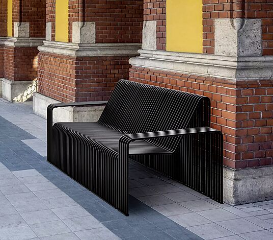 Lounge Couch ANZIO, 3-Sitzer, Breite 1980 mm, in RAL 9005 tiefschwarz