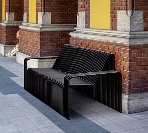 Lounge Couch ANZIO, 3-Sitzer, Breite 1980 mm, in RAL 9005 tiefschwarz