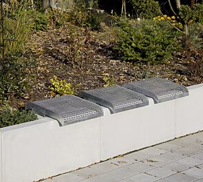 Mauerauflage LINUS ohne Rückenlehne, Einzelsitz, in RAL 9007 graualuminium