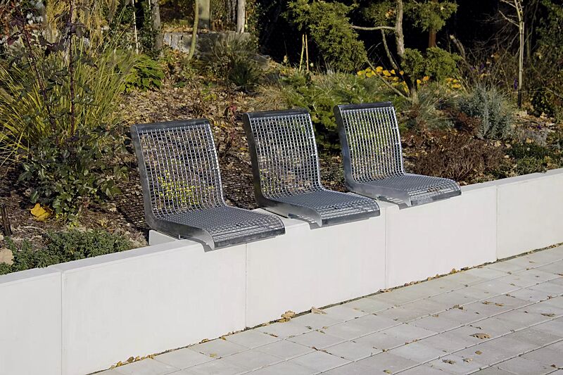 mauerauflage-linus__shoKAT0024334 Mauerauflage LINUS mit Rückenlehne, Einzelsitz, in RAL 9007 graualuminium