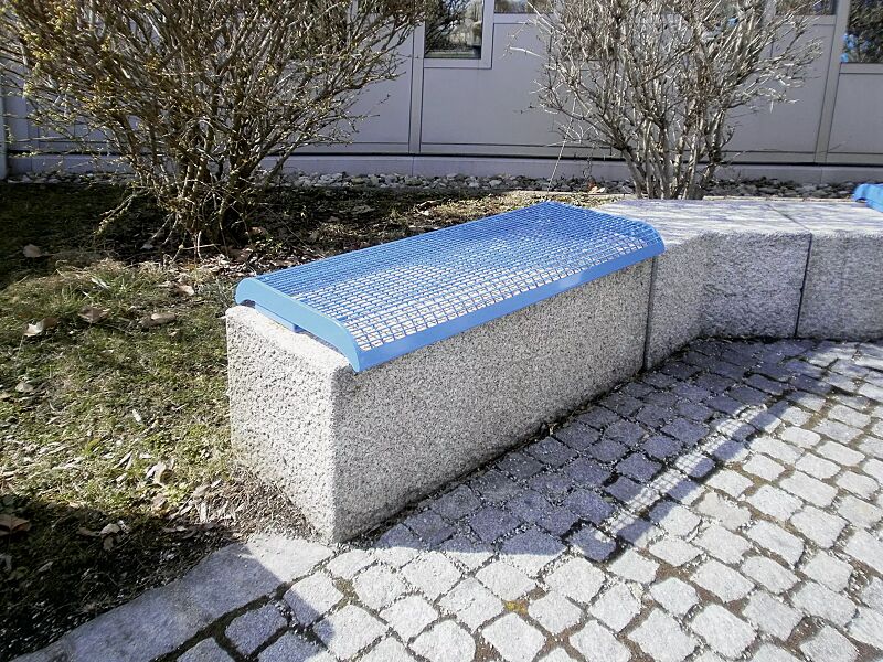 mauerauflage-linus__shoKAT0025629 Mauerauflage LINUS, Sitzbank ohne Rückenlehne, in RAL 5015 himmelblau