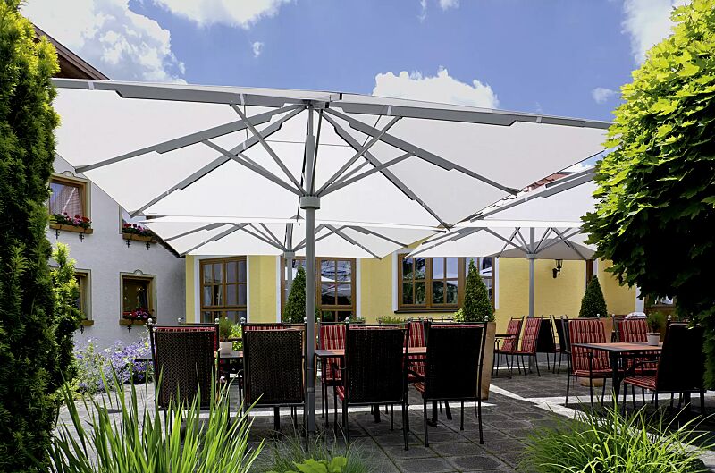 mittelmastschirm-big-ben__shoKAT0074590 Mittelmastschirm BIG BEN, Aluminiumkonstruktion silbergrau RAL 7001, Schirmtuchausführung ProNature in blanco