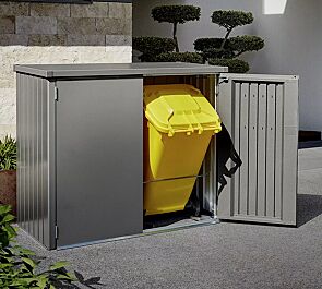 Müllbehälterschrank ALEX® DUO in quarzgrau-metallic