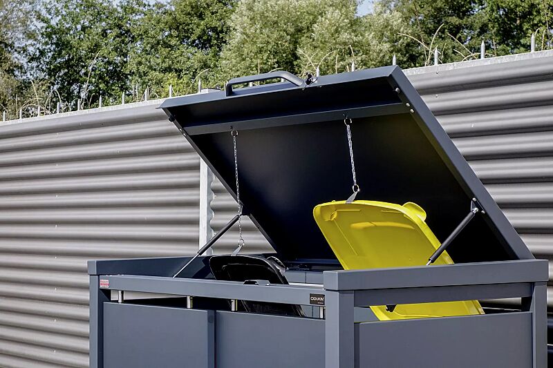 muellbehaelterschrank-styleout-qubis__shoKAT0069588 Detail: Klappdach für Müllbehälter-Doppelschrank bzw. Müllbehälter-Dreifachschrank