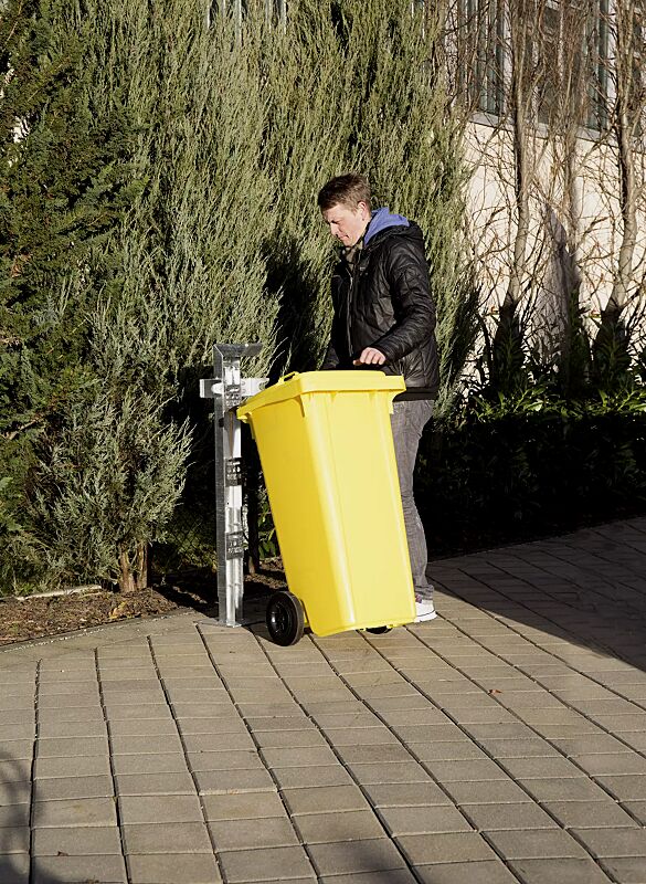 Mülltonensäule FIXOUT, feuerverzinkt, zum Aufdübeln, für Mülltonnen 120 bis 240 Liter