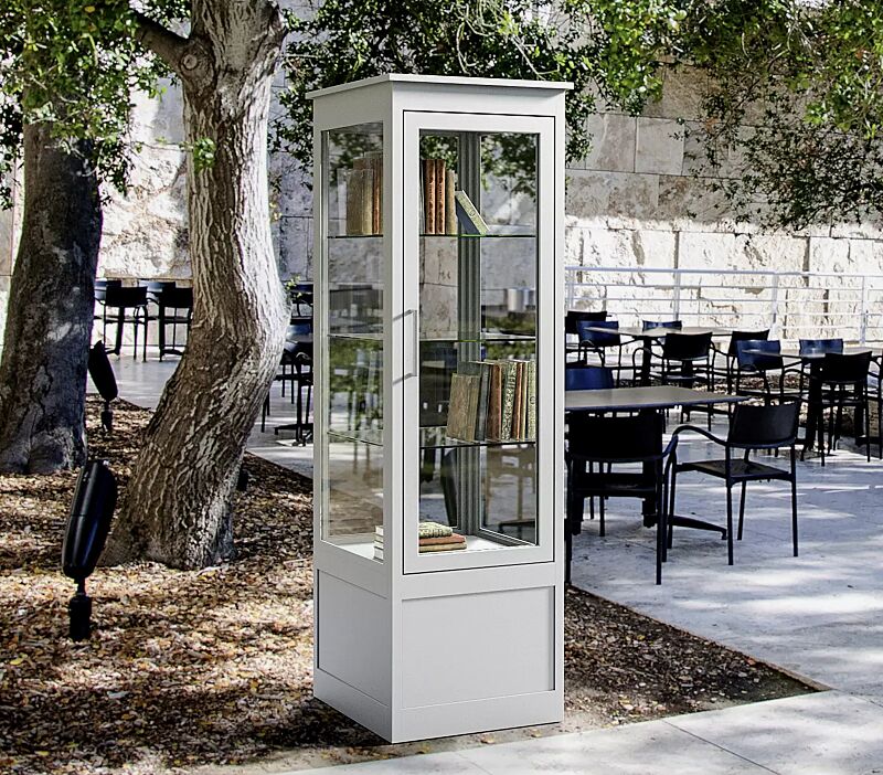 Büchervitrine EMBRUN, Breite 600 mm, in RAL 9016 verkehrsweiß