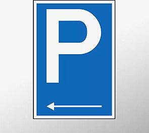 Parkplatz-Reservierungsschild linksweisend