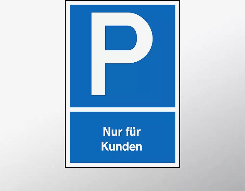 Hinweisschild „Parkplatz – Nur Für Mieter“ – 150x250 Mm, Blau/weiß, Aus Kunststoff