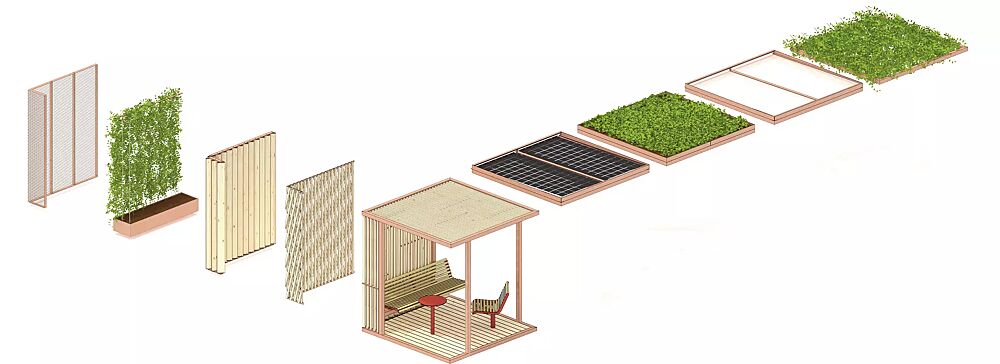 Gesamtübersicht Dach und Wandelemente Modelle CUBY MEET