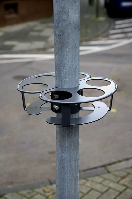 pfandring__shoKAT0071985 Pfandring für Pfosten, für Pfostendurchmesser 60 bis 90 mm, Edelstahl in DB 703 eisenglimmer