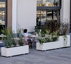 <div id="container" class="container">Pflanzbehälter ANDROMEDA, quadratisch, Beton mit Acrylbeschichtung in hellgrau - 7</div>