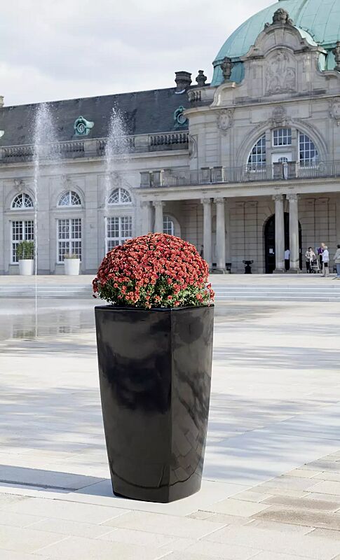 pflanzbehaelter-bali__shoKAT0028878 Pflanzbehälter BALI, Höhe 1100 mm, in schwarz ähnlich RAL 9004