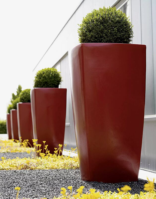 pflanzbehaelter-bali__shoKAT0028886 Pflanzbehälter BALI, Höhe 1300 mm, in rubinrot ähnlich RAL 3003