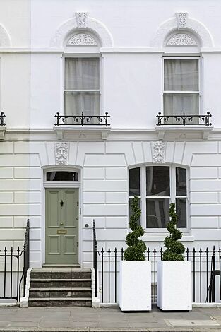 Pflanzbehälter LOUNGE quadratisch, aus Beton, in Granitoptik weiß