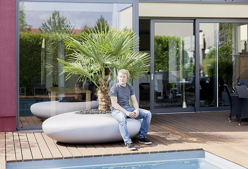 pflanzbehaelter-malur__shoKAT0042529 Pflanzbehälter MALUR, Höhe 500 mm, in granit hell