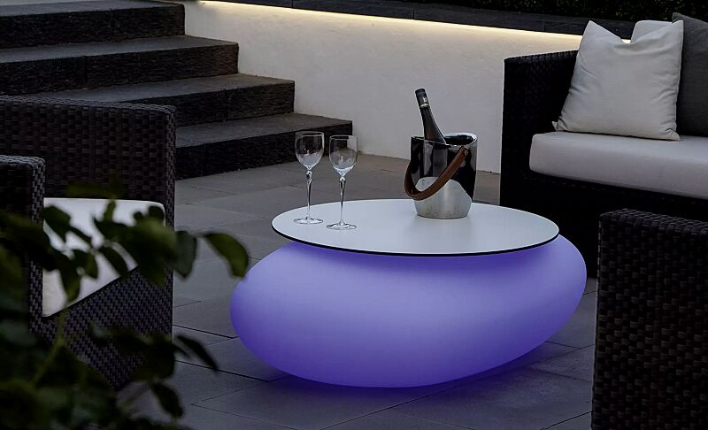 pflanzbehaelter-malur__shoKAT0058620 Pflanzbehälter MALUR-LIGHT, Höhe 390 mm, transluzent beleuchtet, mit aufgesetzter Tischplatte auf Anfrage