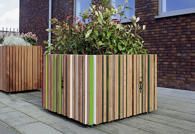 Pflanzbehälter SECUNDO RELIEVO, 500 Liter sowie Pflanzbehälter SECUNDO PURE, 275 Liter, Stahlteile verzinkt