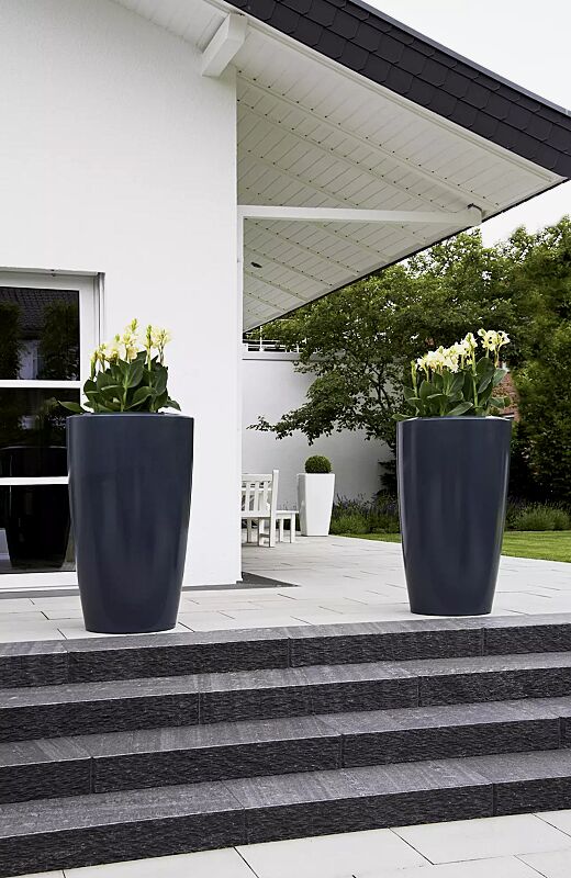 Pflanzbehälter UNA, Höhe 1100 mm, in anthrazitgrau ähnlich RAL 7016