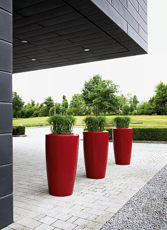 Pflanzbehälter UNA, Höhe 1100 mm, in rubinrot ähnlich RAL 3003