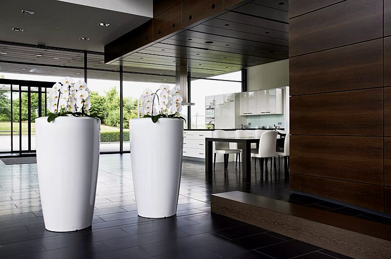 Pflanzbehälter UNA, Höhe 1100 mm, in weiß ähnlich RAL 9003