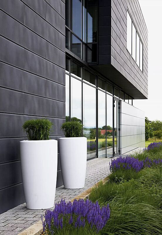 Pflanzbehälter UNA, Höhe 1100 mm, in weiß ähnlich RAL 9003