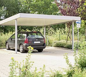 Pkw-Überdachung Z02 Dachbreite x Dachtiefe 5190 x 5810 mm, Stahlkonstruktion feuerverzinkt, Dacheindeckung Trapezblech