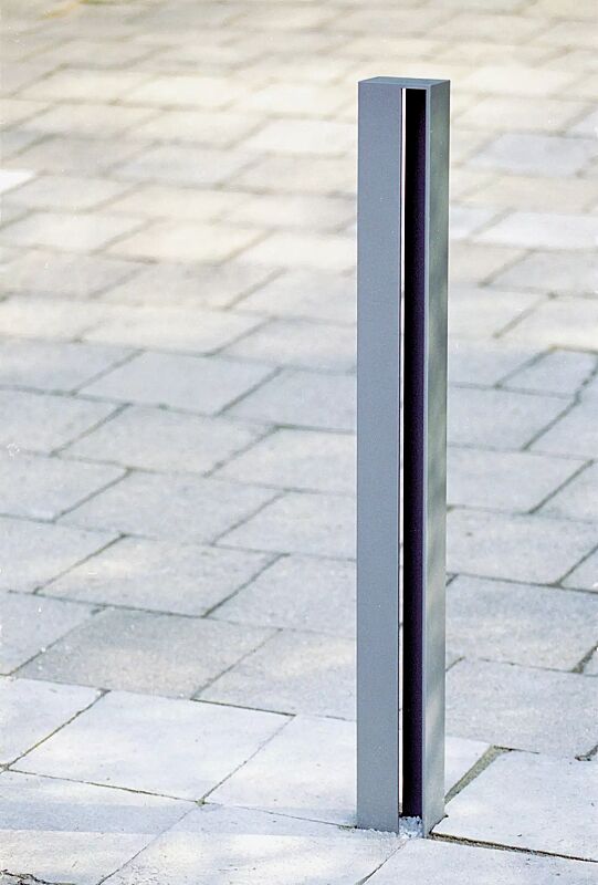 poller-elias__shoKAT0019332 Poller ELIAS ohne Stadtwappen, zum Aufdübeln bei -100 mm, in RAL 9007 graualuminium