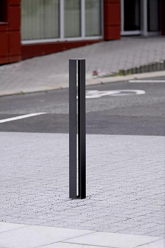 poller-elias__shoKAT0053985 Poller ELIAS ohne Stadtwappen, zum Aufdübeln bei -100 mm, in RAL 7016 anthrazitgrau