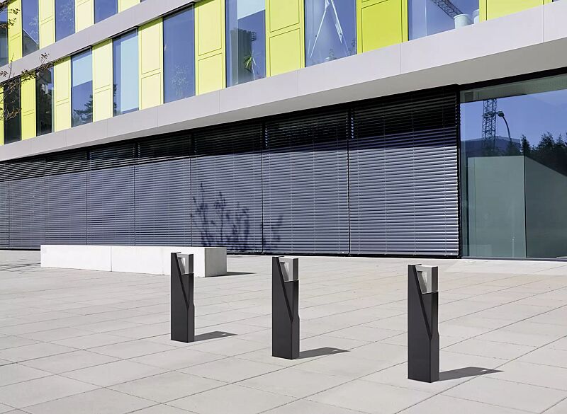 poller-intal__shoKAT0039915 Poller INTAL, Höhe 850 mm, Stahlteile in RAL 7016 anthrazitgrau, Beton beschichtet in graphit