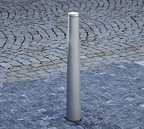 Poller ISAC ohne Stadtwappen, zum Aufdübeln, in RAL 9006 weißaluminium
