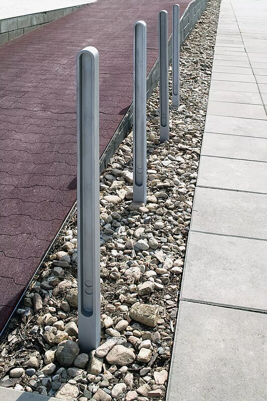 poller-mielon__shoKAT0050389 Poller MIELON zum Aufdübeln bei -100 mm, in RAL 9006 weißaluminium