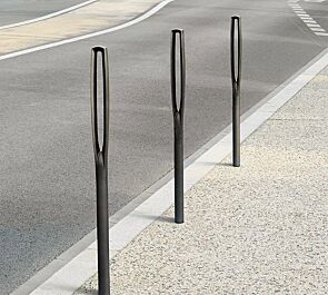 Poller NASTRA zum Einbetonieren, ohne Schließung, in RAL 7016 anthrazitgrau