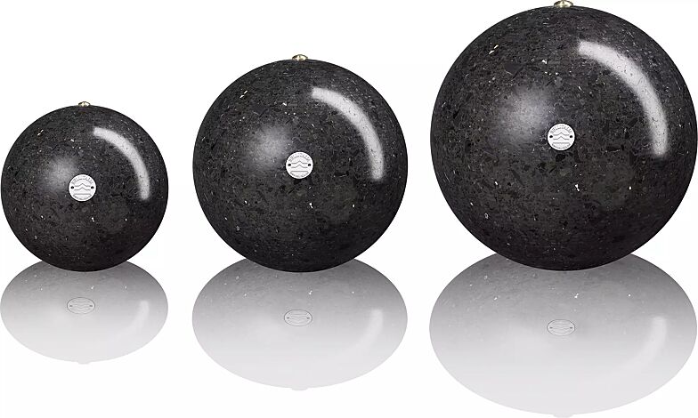 Poller SFERA aus rekonstituiertem Marmor geschliffen, in schwarz ebano