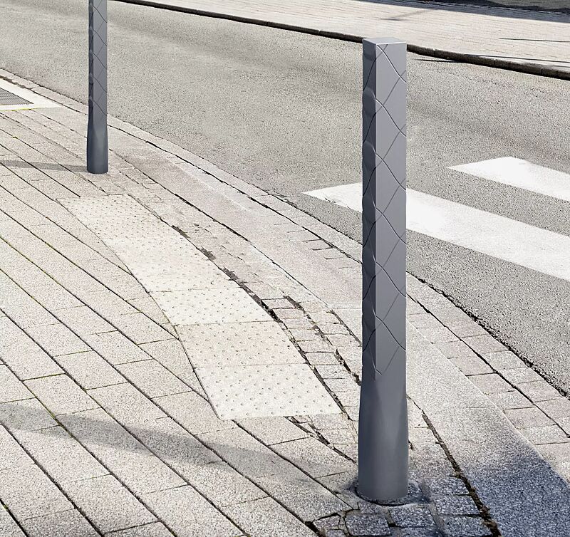 Poller STRIUM QUADRO in RAL 7037 staubgrau