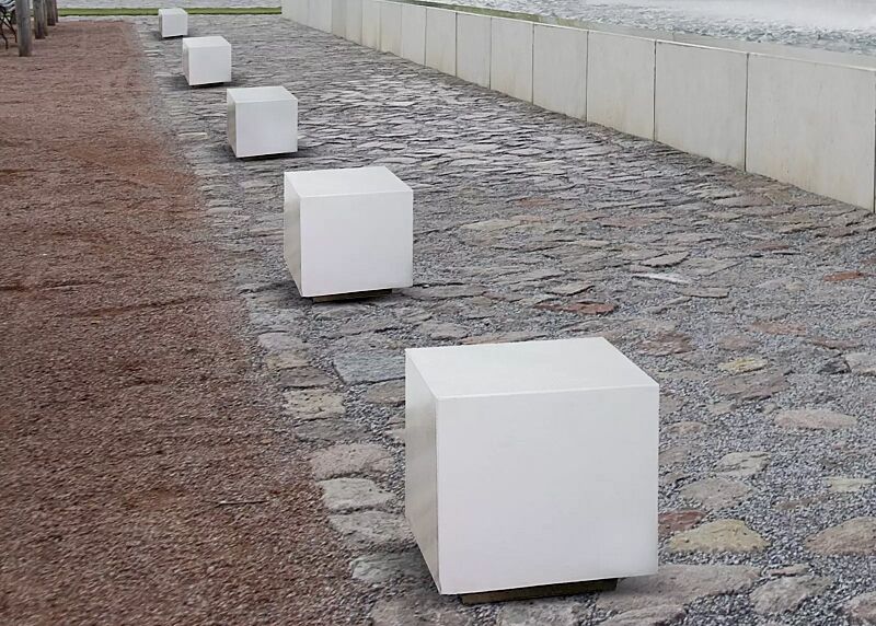 Poller TEKTIT aus Sichtbeton, in weiß