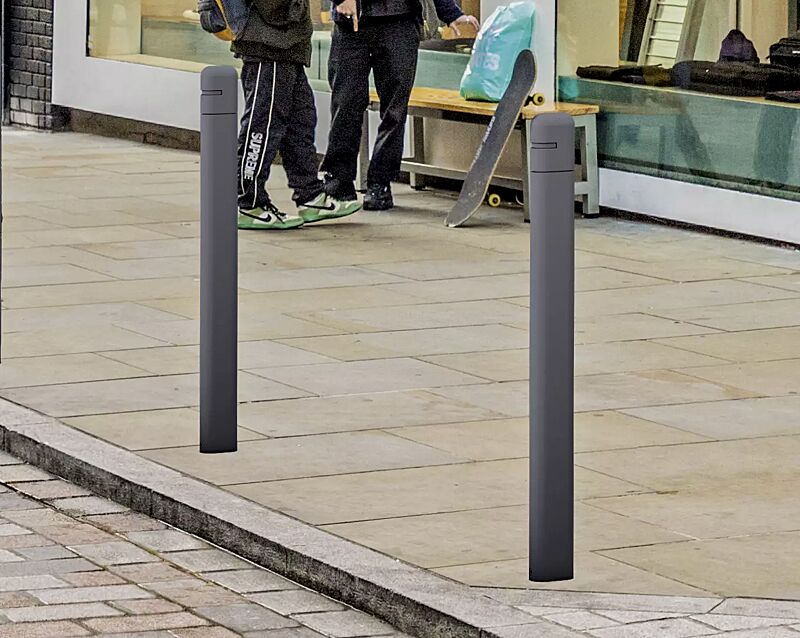 Poller TEO in RAL 7011 eisengrau