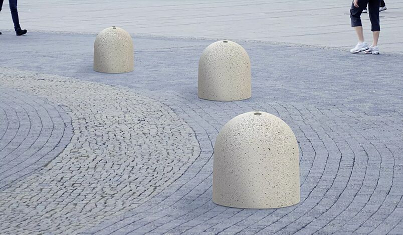 <div id="container" class="container">Poller TITANO aus Beton sandgestrahlt, in Granitoptik weiß</div>