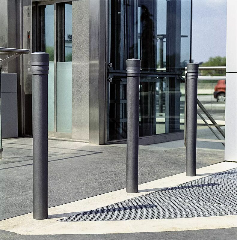Poller VESTA ohne Schließung, Höhe 1000 mm, in RAL 7016 anthrazitgrau