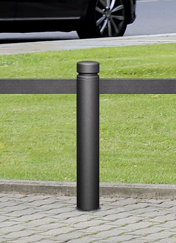 Rabattengeländer mit Poller BOULEVARD 60 für Verbindungsflachstahl